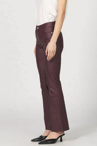 DEAR JOHN DENIM Jaxtyn Wax Coat Flare Jeans in oxblood - women's jeans - detail view