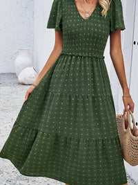 Lily Clothing - Leisure Pure V Neck Short Sleeve Dress