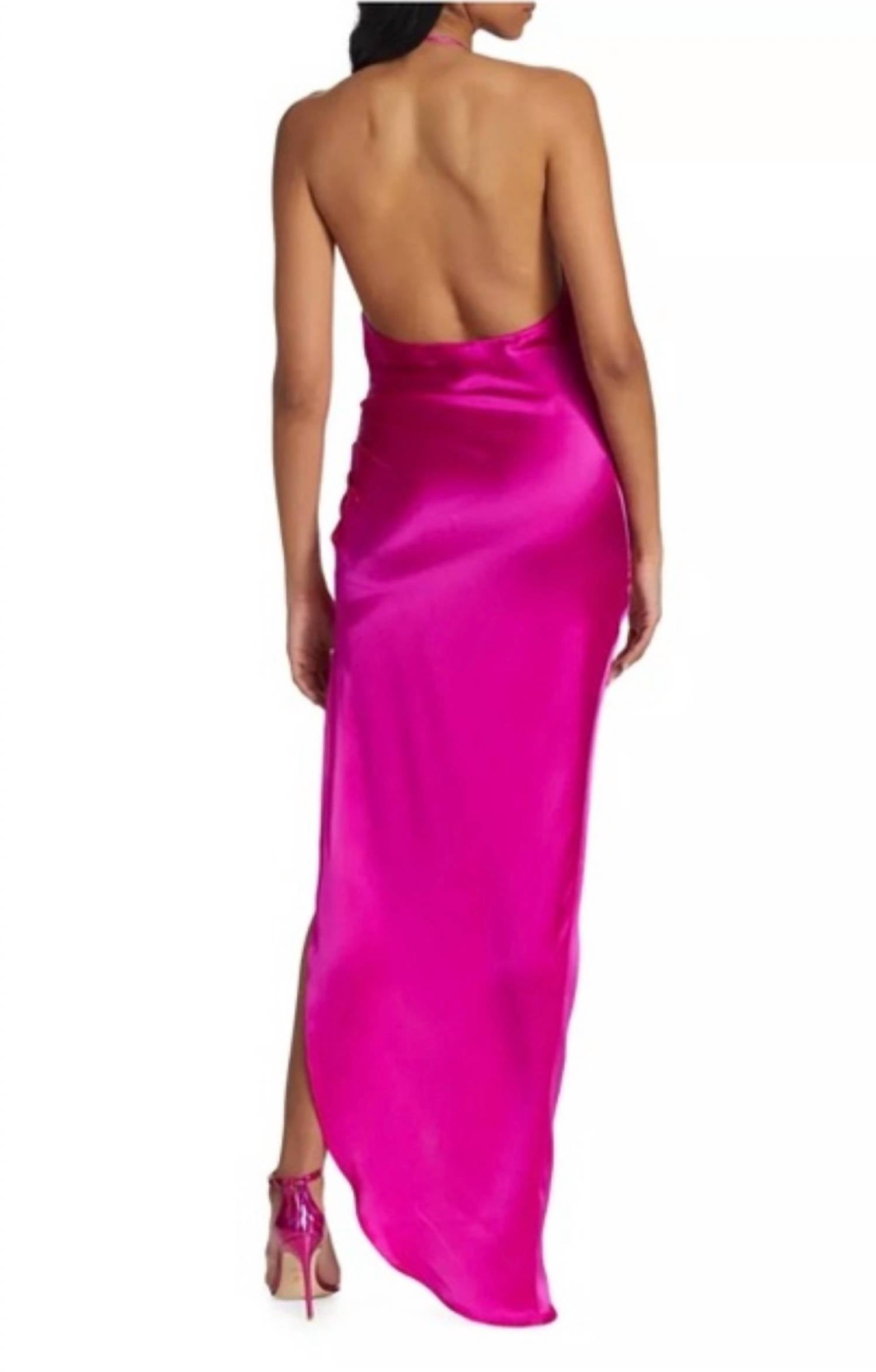 Amanda Uprichard - Elektra Gathered Silk Halter Gown