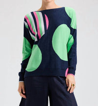 ZAKET & PLOVER Mega Dot Sweater in denim - women's sweater