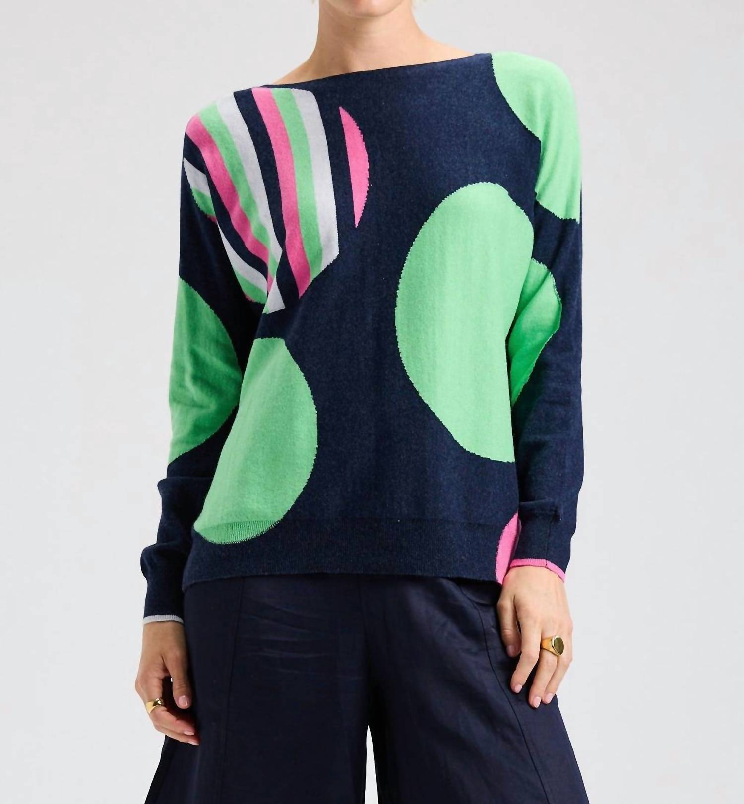 ZAKET & PLOVER Mega Dot Sweater in denim - women's sweater