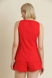 Aureum - Lula Linen-blend Sleeveless Vest