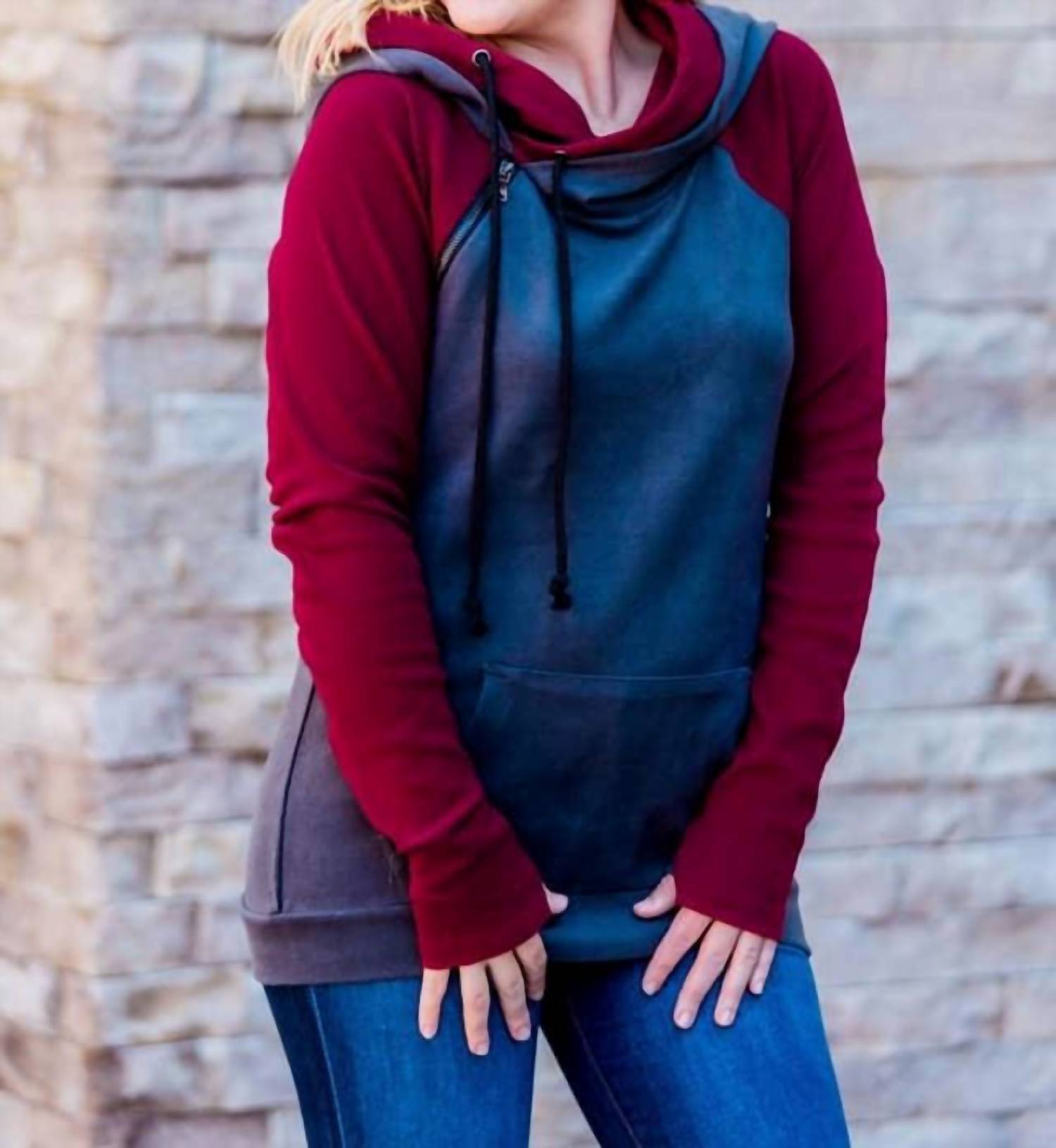 Michelle Mae - Colorblock Double Hoodie