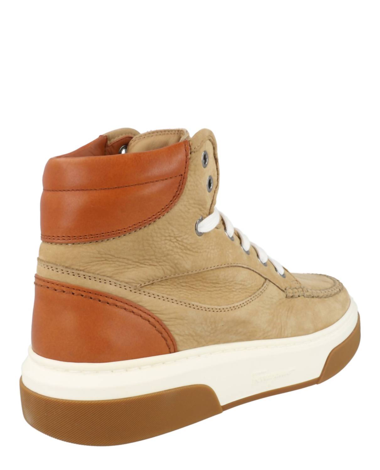 Salvatore Ferragamo Men's Cassina Suede High-top Sneakers in beige khaki - men's sneaker - alternate view
