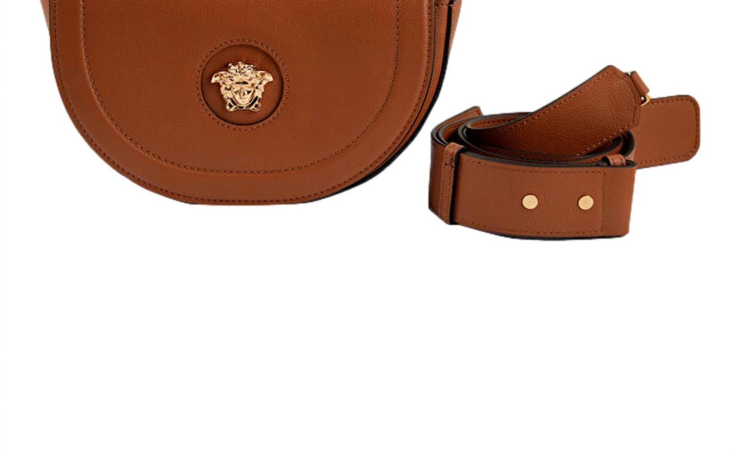 Versace - Women's La Medusa Vitello Leather Half Moon Crossbody Bag