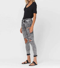 VERVET BY FLYING MONKEY Mornin' Light Cropped Skinny Jeans in acid wash - women's jeans - alternate view