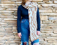 Ellison+Young - Women's Zebra Cozy Knit Reversible Scarf