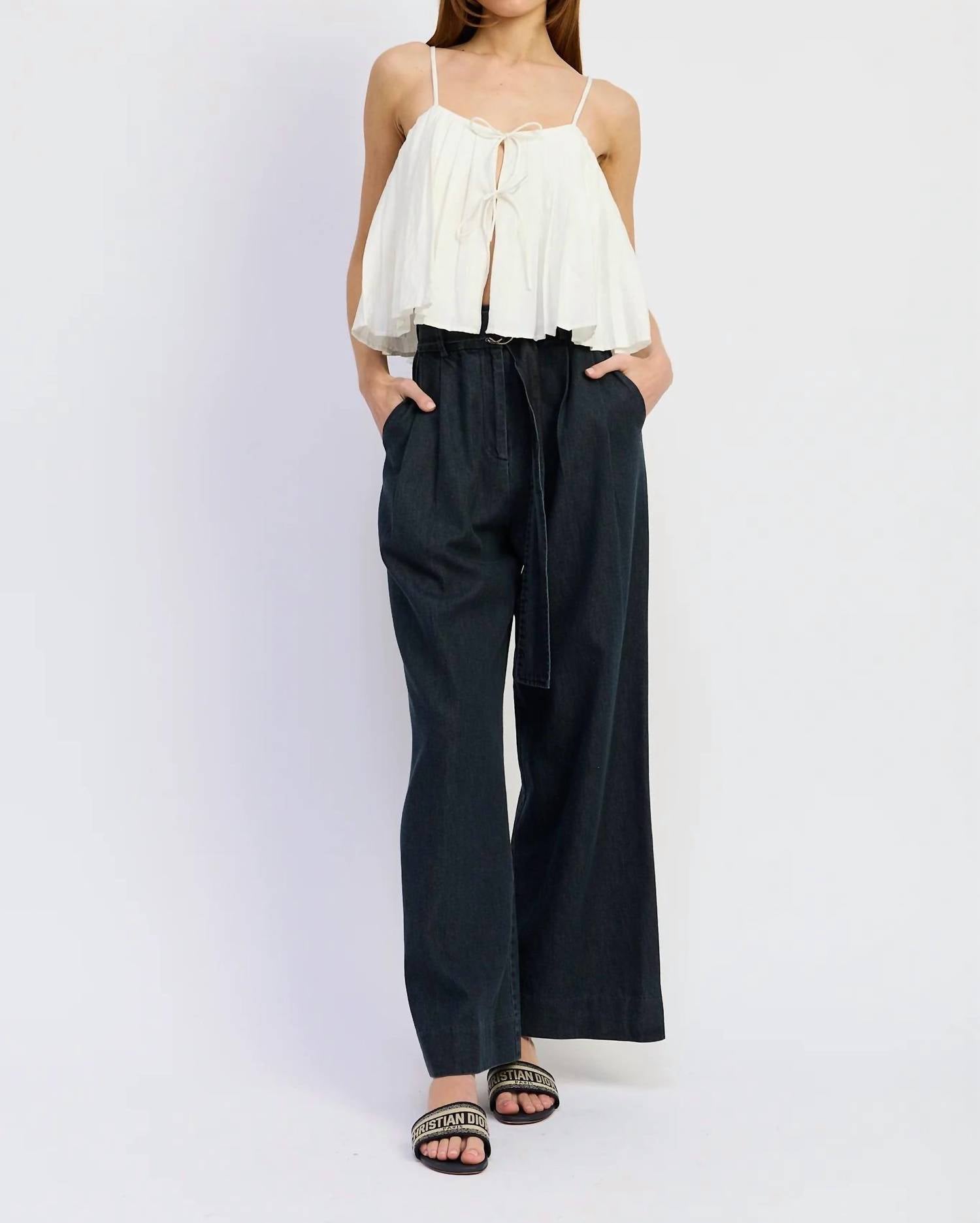 En Saison Natalia Trouser in vintage indigo - women's pants