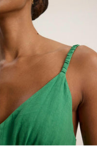 Velvet by Graham & Spencer Janet Button Front Dress in emerald - women's dress - alternate view