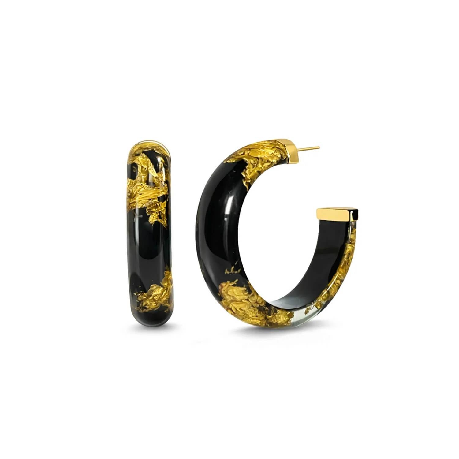 Gold & Honey - Women's Small Lucite Hoop Earrings