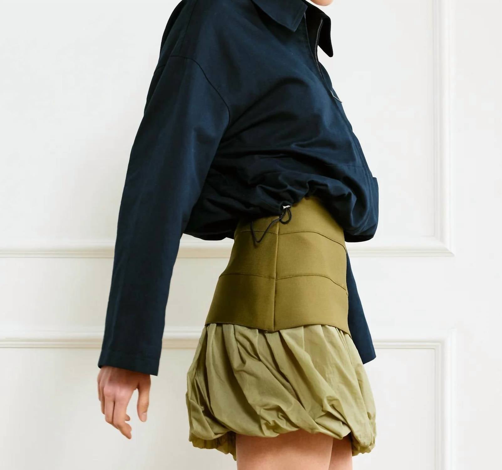 Line And Dot - Paneled Mini Skirt