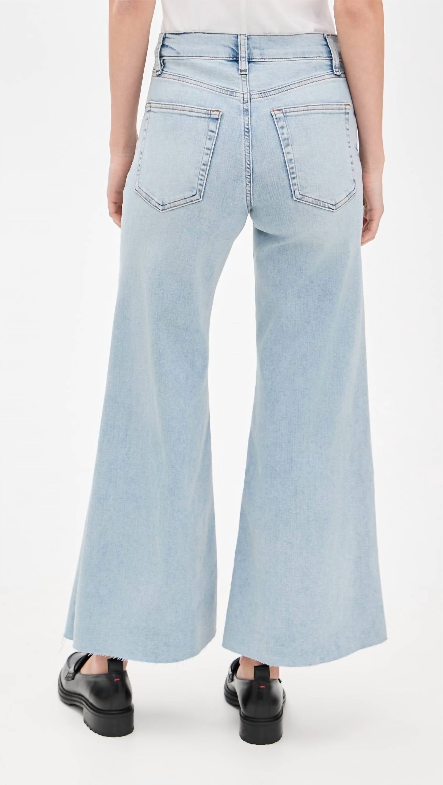 FRAME Le Palazo Crop Jean in tribute raw after - women's jeans - detail view
