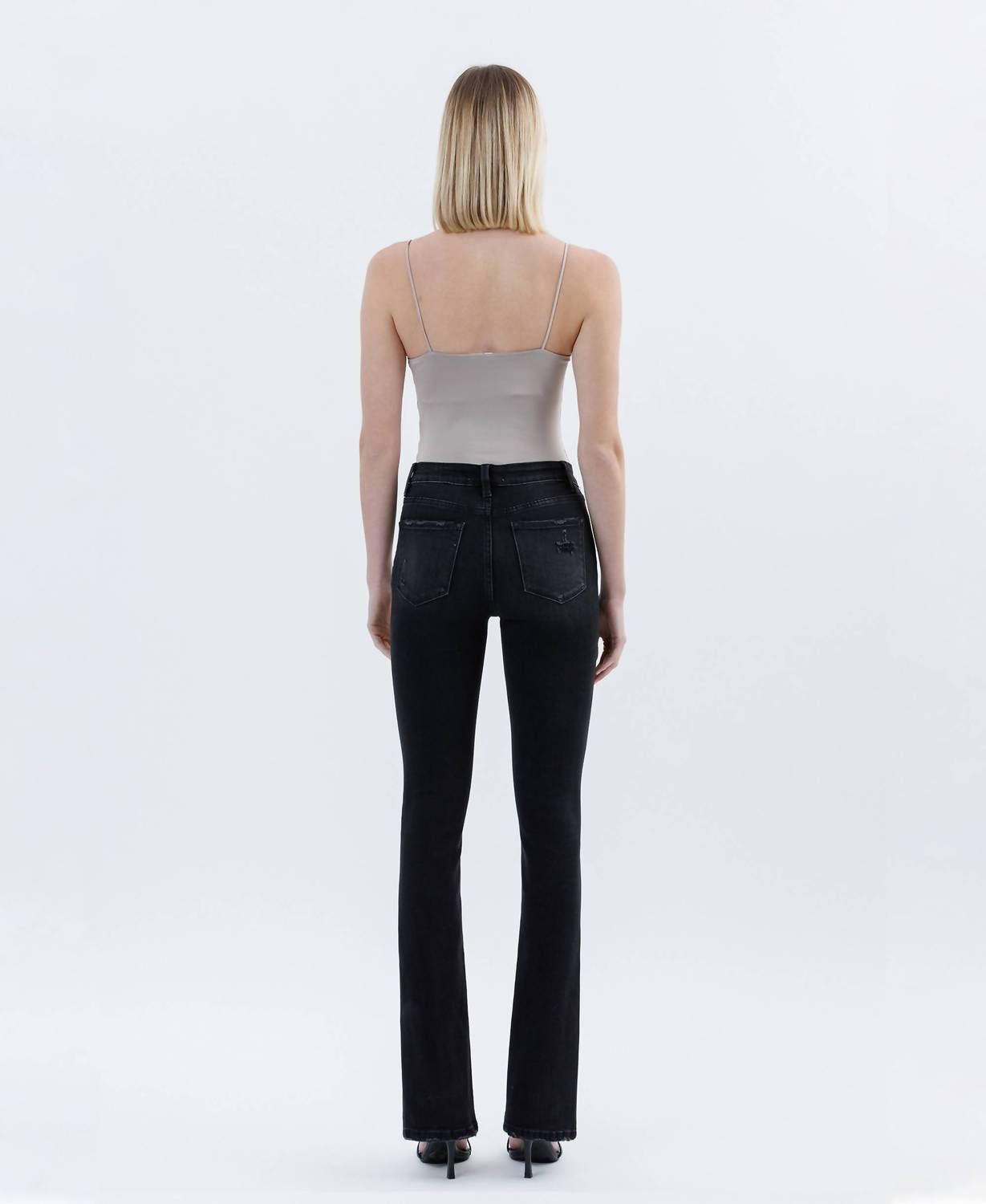 Flying Monkey - High Rise Slanted Slit Slim Bootcut Jeans