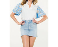Thml - Embroidered Detail Sleeve Poplin Top