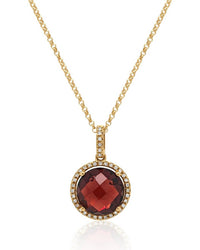 Diana M Jewels - 4.00 Cts Garnet With 0.20 Diamonds Pendant
