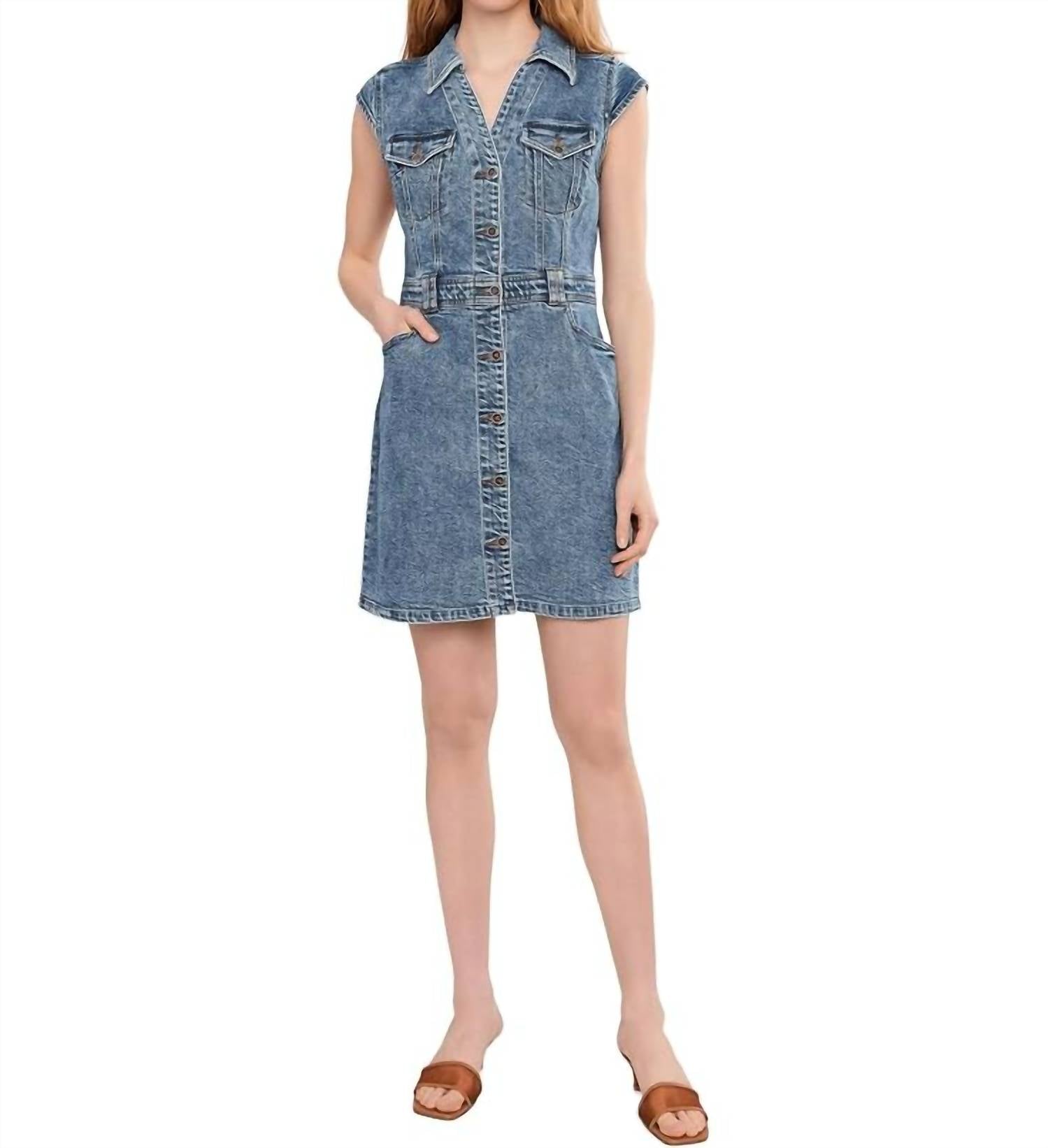 Kut From The Kloth - Ruth Denim Front Dress With Flared Sleeve
