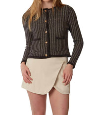 Theo The Label - tweed button cardigan