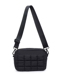 SOL and SELENE Women's Inspiration Quilted Nylon Crossbody Bag in black - women's bag
