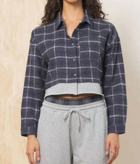 Vintage Havana - Flannel Shirt With French Terry Hem
