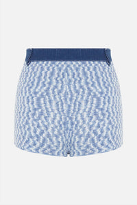 My Beachy Side Muse Crochet Mini Shorts in blue white - women's shorts - view 5