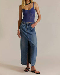 Free People - Nothing Better Denim Maxi Skirt