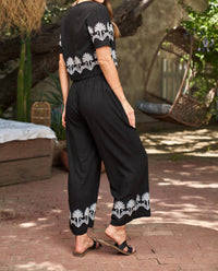 PAPARAZZI Embroidered Linen Crop Pant in black - women's pants - view 11