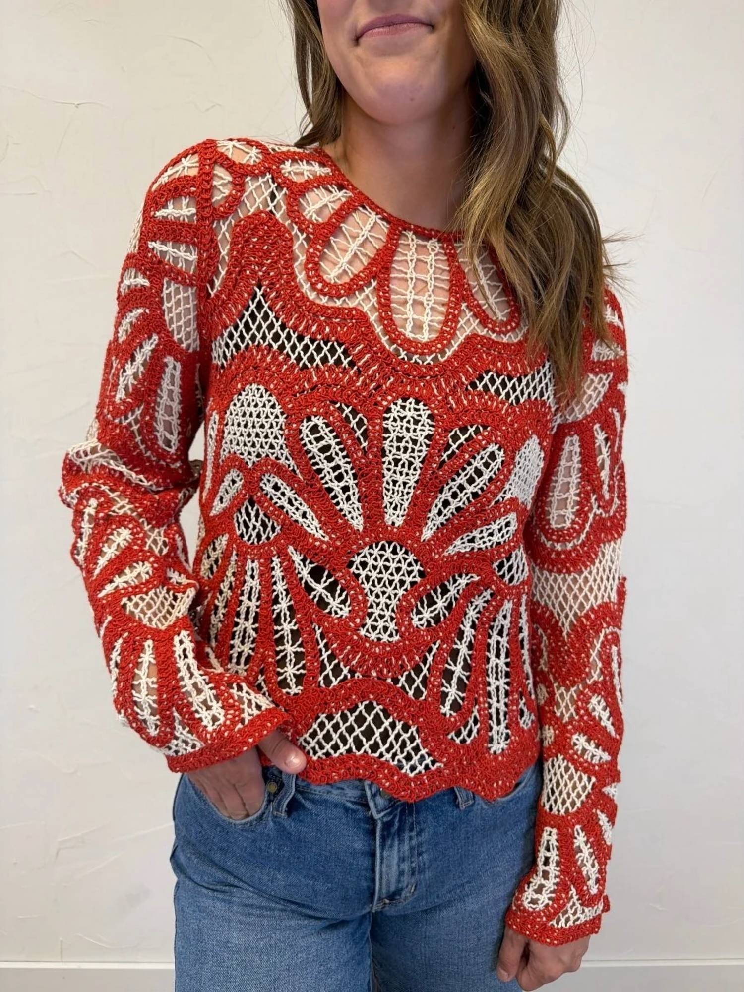 Forte - Crochet Floral Design Sweater
