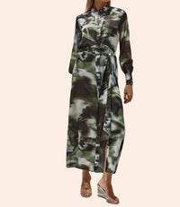 Misa Los Angeles Juliana Dress in blurred casablanca lily floral - women's dress
