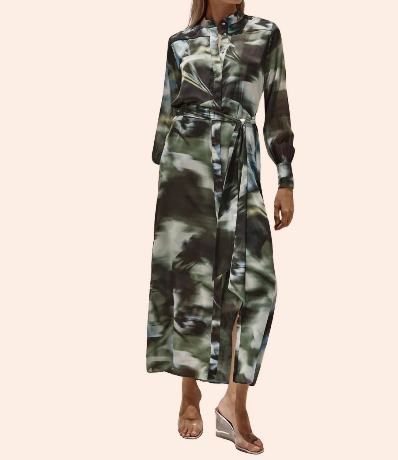 Misa Los Angeles Juliana Dress in blurred casablanca lily floral - women's dress