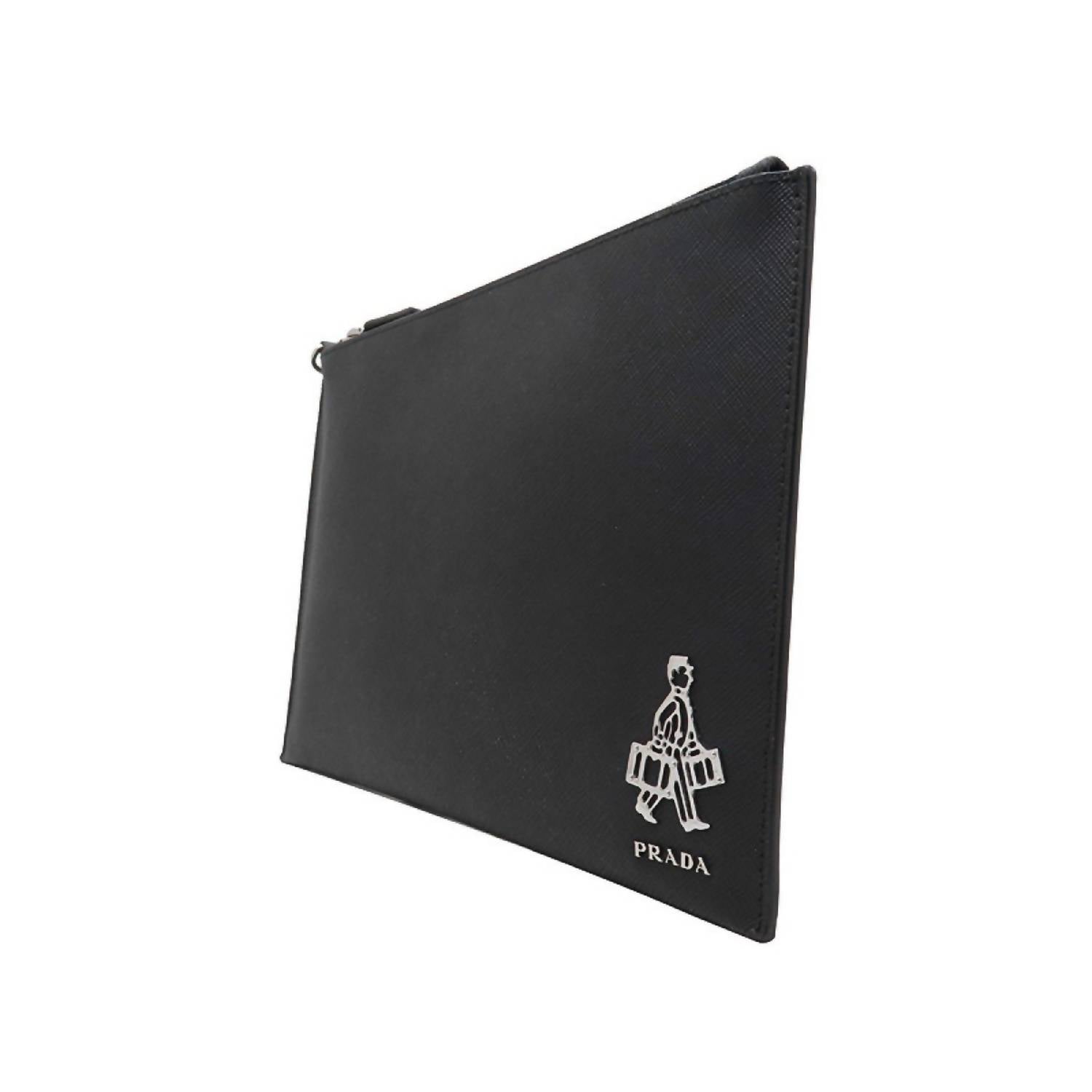 Prada - Women's Saffiano Voyage Leather Clutch Document Holder