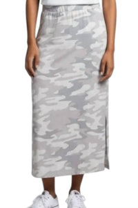 Z Supply Ava Skirt in white grey camo - women's skirt - detail view