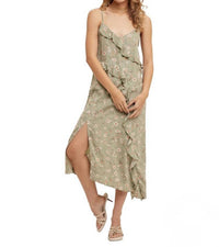 Hem & Thread - Asymmetrical Ruffle Cami Midi Dress
