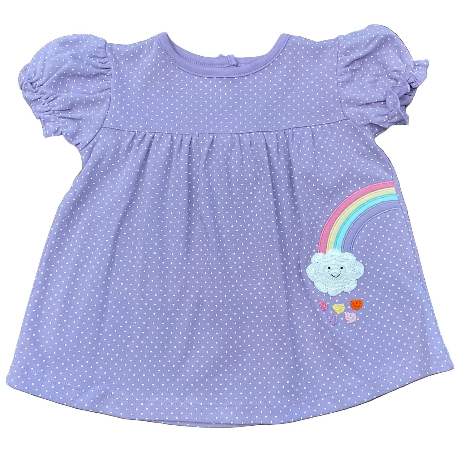 Luigi Kids - Girl's Rainbow Wth Cloud Applique Swing Top