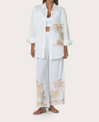 Lusana - Palma Embroidered Button Down Shirt