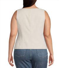 Lucy Paris - Round Neck Sleeveless Vest Top