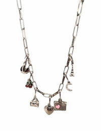 Iishii - Women's Rhodium Plated Charm Necklaces