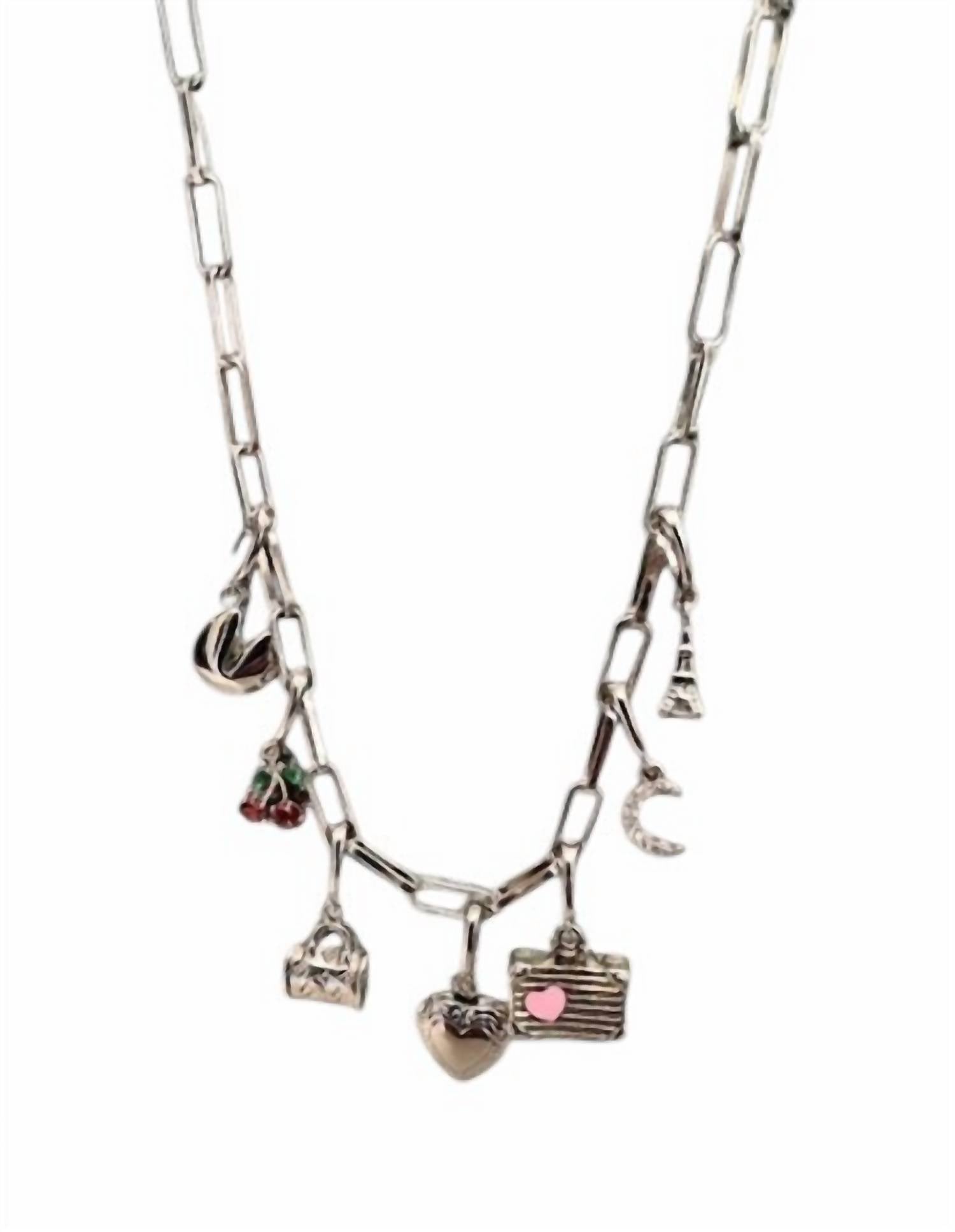 Iishii - Women's Rhodium Plated Charm Necklaces