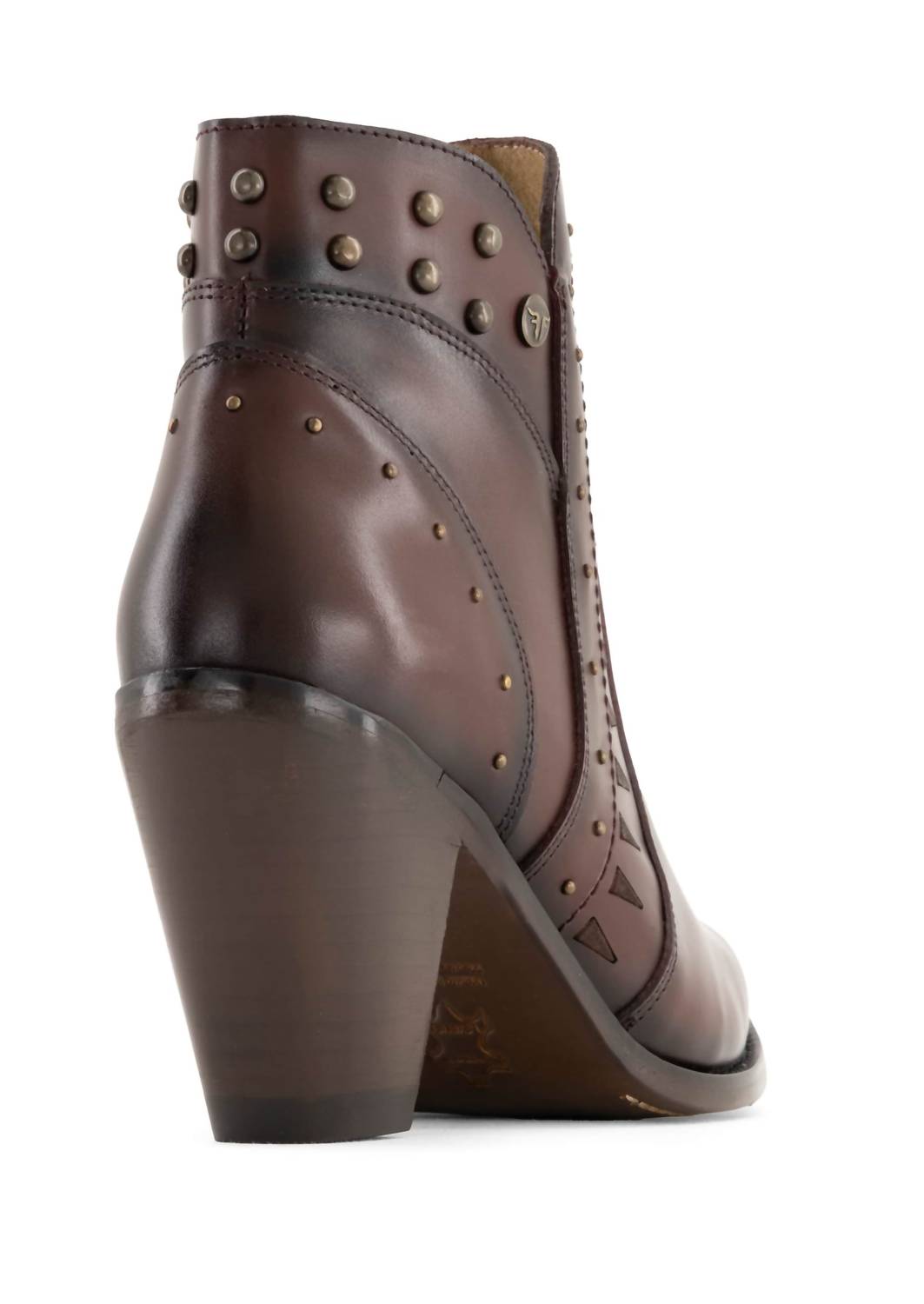 Forastero Women's Block Heel Leather Boots in dark brown - women's shoe - alternate view