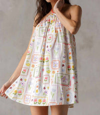 Storia - Floral Print Halter Dress