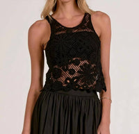Elan - Cassidy Crochet Knit Tank Top