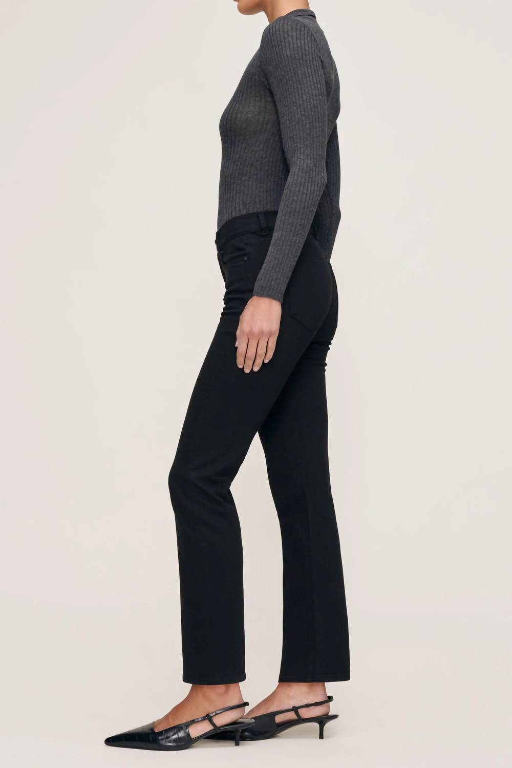 DL1961 - Women's Mara Straight Ankle Leg Jean in black - women's jeans - alternate view