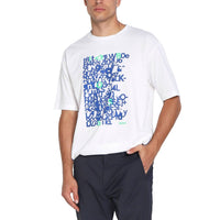 Men Blue Logo Crew Neck Tee 5