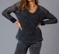 Angel Apparel - Crochet V-Neck Sweater