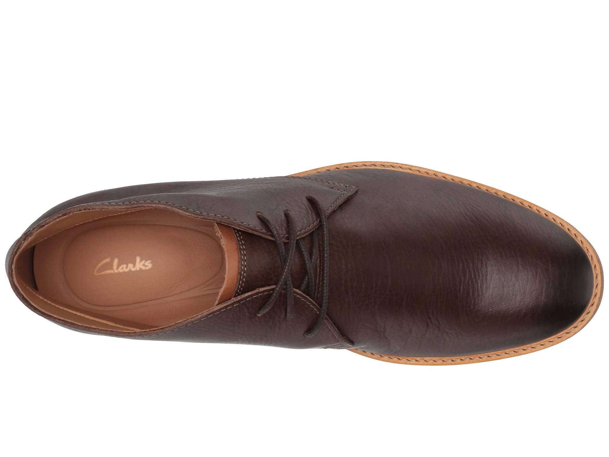 Clarks Men's Atticus Limit Dress Boot in dark brown - men's boots - detail view