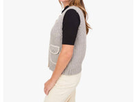 TRIBAL Sleeveless With Pockets Vest - Plus in heather sandstone - women's jacket - alternate view