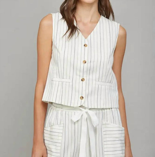 Fate - Striped Cropped Vest