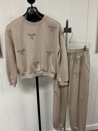 Davi & Dani - Rhinestone Embroidered Knit Set