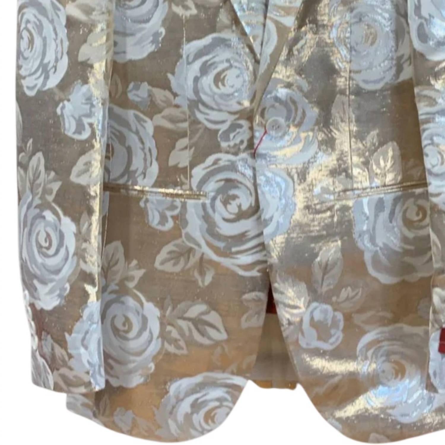 MAZARI Men's Floral Blazer in cream - men's jacket - alternate view