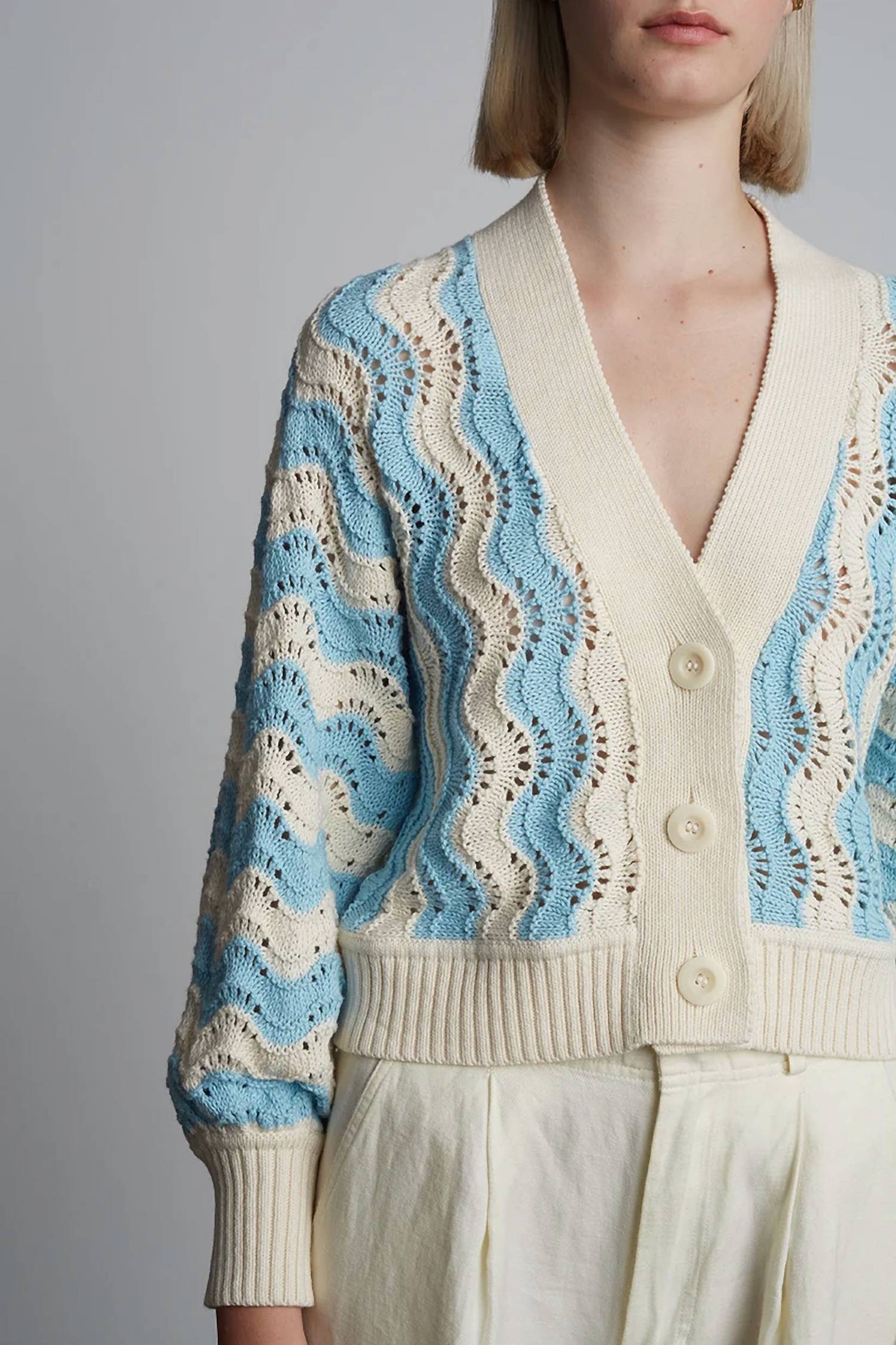 Eleven Six - Peruvian Cotton Chevron Cardigan