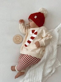 Luna & Luca - Boys Candy Cane Chenille Pullover
